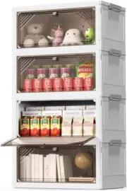 11.8 Gal Clear Storage Bins - Stackable Drawer Organizers for Bedroom & Office