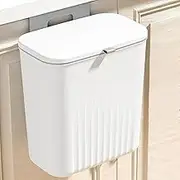 Sooyee 12 L Kitchen Compost Bin for Counter Top or Under Sink, Hanging Small Trash Can with Lid Cupboard/Bathroom/Bedroom/Office/Camping,Compost Bucket White No Inner Barrel (SYLJT3)