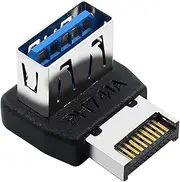 USB Front Panel Adapter | Computer Motherboard USB3.1 to Interface Adapter | Plug-and-Play Configuration Panel 90 Degree Steering Header for Men Teens Boys Girls Women
