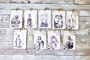 9~Vintage~Ephemera~Holy Cards~Junk Journal~Linen Cardstock~Gift~Hang~Tags