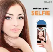 Bower LED Ring Light, Rechargeable Clip-On Mobile Phone - Blue