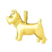 14K Gold 25MM Scottish Terrier Pendant