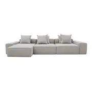 [James Lane] Riley Boucle Pumice Modular Sofa - 3 Seater Chaise