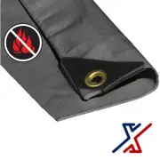 20 x 20 Silver Color 12 Mil Fire Retardant Heavy Duty Tarp / Canopy by X1Tools