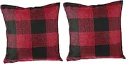 Garneck 2pcs Flax Pillow Cover with Simple Grid Design Cushion Covers for Sofa Versatile Home Decor Comfortable Touch for Daily Use