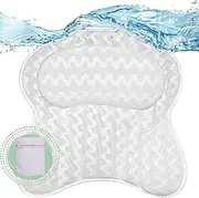 LyfeFx Bath Pillow Australia - Soft Luxury Ergonomic Cushion for Bathtub – Supports Head, Neck & Shoulders – Strong Suction Cups, Drying Hook – Bonus Wash Bag – Mesh Material – Machine Washable