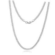 Sterling Silver Plated Cuban Link Chain Length 18 Inch (women's average length)