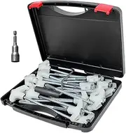 Tent Pegs Screw Design, 20-Pack Aluminium Ground Anchors, Spiral Stakes for Sand and Snow with Carry Bag