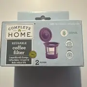K-Cups Reusable Coffee Filters For KEURIG Coffee Makers 2 filters New