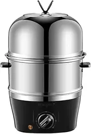18-Egg Capacity Rapid Egg Cooker: Perfect for Hard-Boiled, Poached, & Scrambled Eggs, with Auto Shut-Off & 30-Minute Timer Settings, 304 Stainless Steel Interior & Exterior