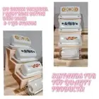 Full set of 5 ~ Rose PYREX Vertical Butter Dish Riser & 4 Dish Stands Rare HTF
