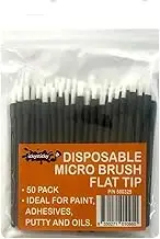 ICKYSTICKY Disposable Micro Brushes Flat TIP 50PK Craft, Touch up, Paint, Adhesive, Glue, Oil, Hobby, DIY, Dispossable, Model Making, Decals, Airbrush, Cleaning.
