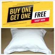 BUY 1 GET 1 FREE ~ FINO LINO LINEN & LACE 420 TC STD 20" X 27" PILLOWCASE SHAM