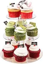 Acrylic Clear Round Cupcake Cake Stand Birthday Wedding Party (3 Tier)