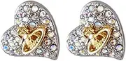 MAYJAI Love set full of drill simple earrings,Silver