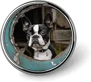 [FZMVSQH] Boston Terrier Printed Round Button Pin Badges Metal Pinback Buttons 1 Inch Pins for Hat Shirt Clothing Bags Decoration, Circular, Aluminum, Circular, Aluminum