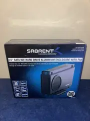 NEW Sabrent EC-UEIS7 3.5” SATA/IDE Hard Drive Aluminum Enclosure W/Fan USB 2.0