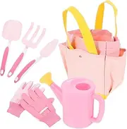 1Set Little Gardener Tool for Gardening Kit with Shovel Rake and Watering Can Lightweight Portable for Boys and Young Nature Enthusiasts