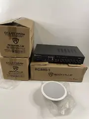 Rockville RCS80-1 & 8 6” White 70v In Ceiling Speakers CCL6T