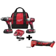Milwaukee Combo Kit M18 18V Li-Ion Cordless Drill Impact Driver Multi-Tool
