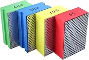 GEZICHTA 4pcs Diamond Hand Polishing Pads for Ceramic Tile Glass Grinding,Sanding Blocks Polishing Grinding Block 60#,100#,200#,400#(As Shown)