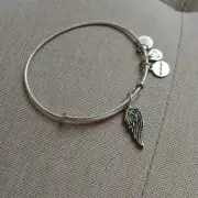 NEW Alex and Ani silver wings angel wing bracelet bangle