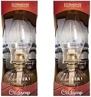 9.5 Inch Glass Oil Lamp, Vintage Hurricane Lanterns, Clear Glass Kerosene Lamp - Pack of 2