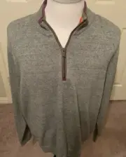 ROBERT GRAHAM COTTON GRAY1/2 Zip Sweater Size 3XL -