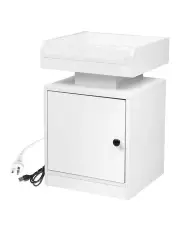 [Levede] USB Charger Outlet RGB LED Light Storage Bedside Table in White