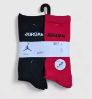 NIKE JORDAN Boys Socks Crew Jumpman Basketball Lightweight 6 Pair Shoe 5Y-7Y