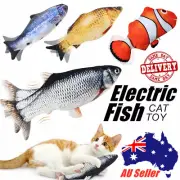 Electric USB Rechargeable Dancing Fish Kicker Cat Toy Waggling Realistic Moves