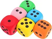 Sosoport 6pcs Fun Foam Dice for Kids: Building Toys 6 Sided Dices Math Games Teaching Party Supplies for Family Activities Classroom Must Haves