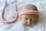 Light Pink Pearl Newborn Tieback Halo - Photography Photo Prop - Headband
