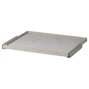 KOMPLEMENT pull-out tray with drawer mat, grey-beige/light grey, 75x58 cm