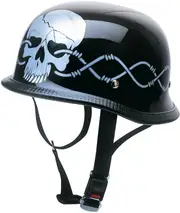 Redbike RK-304 Wired, open face helmet , color: Black/Silver , size: XL