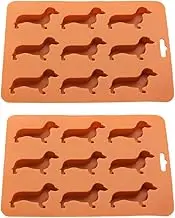 Cabilock Dog Ice Cube Molds 2 Pcs Silicone Trays Dog Shape for Cake Decor Easy to Use and Clean