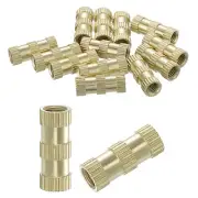 Knurled Insert Nuts, 15Pcs M5 x 18mm(L) x 7mm(OD) Thread Printing Brass Nuts