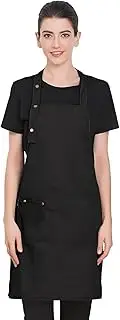 U10SIL Apron, Unisex Bib Apron, Upgraded Waterproof Canvas, Adjustable, Multiple Large Pockets, Wear-Resistant for BBQ, Kitchen, Hairstylist, Waiters, Artists, Beauticians, Bar Shop