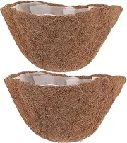 MOTHNUR 2sets Breathable Coconut Coir Planter Liners for Hanging Baskets for Vegetables and Flowers Nonwoven Shape Easy to Clean and Replace