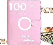 Budget Planner Binder, 100 Days for Couples Savings Cash Envelope Budget Notebook A5 Challenge with 100 Envelopes Loose Leaf Book Waterproof and Tear-Resistant Easy to Carry and Use