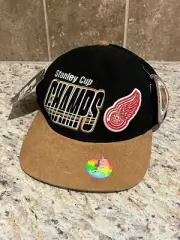 DETROIT RED WINGS HATE CAP SNAP BACK BLACK STARTER STANLEY CUP CHAMPS 1997 #RD45