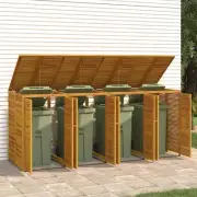 Quadruple Garbage Bin Shed 280x89x117 cm Solid Wood Acacia Outdoor Storage 55241