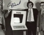 NOLAN BUSHNELL SIGNED 8x10 PHOTO VIDEO GAME PIONEER ATARI PONG RARE BECKETT BAS