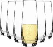 [Argon Tableware] 6X 230ml Stemless Champagne Flutes - 'Corto' Range - Modern Style Glass Drinking Flutes for Champagne, Prosecco, Sparkling Wine