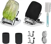 Qidexin Sprouting Kit, 2 Wide Mouth Quart Mason Jars with Stainless Steel Screen Lids, 1000ml, Stand and Canning Brush, Seed Sprouter Set for Growing Broccoli, Alfalfa