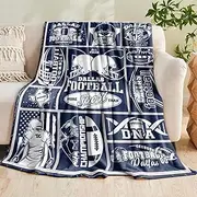 Football Throw Blanket, Blue Football Team Color Blanket for Men Women, Gifts for Dallas Fans, Football Lovers Gifts Blanket Super Cozy Soft 60"x50"