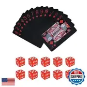Poker Playing Cards Dice Sets Poker Table Cards PVC Waterproof Stacking Cup D