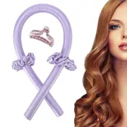 Catzon No Heating Curling Irons with Hair Rings Hairpin Lazy Sleep Curling Wand-LightPurple