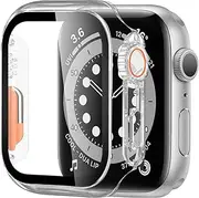 [BELIYO] hard case for Apple Watch Series8/7 45mm, screen protector change to ultra, 9H hardness PC case all-round screen protection, ultra-thin scratch-resistant(45mm,Transparent)