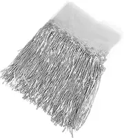 SHINEOFI Sequin Waist Scarf 20cm Leaf Dance Accents Women's Hip Scarf Belt Polyester Silver Color Roll